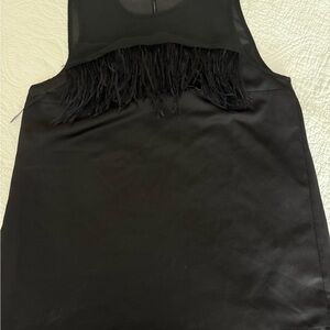 Michael Kors Black Sleeveless Top – Feather Detail